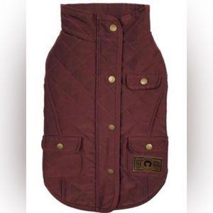 Fab Dog Burgundy Quilted Barn Dog Coat  14”